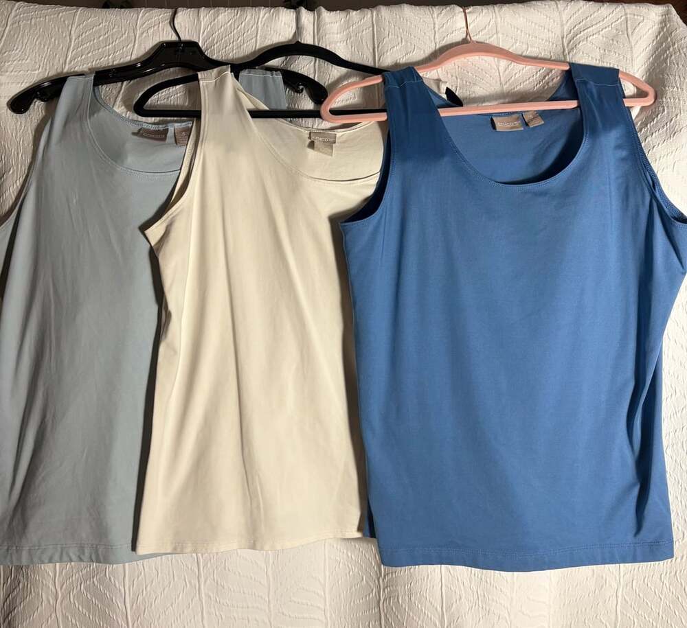 Chico's Tank Top Size 3 Blue Lot Of 3